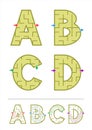 Alphabet maze games A, B, C, D