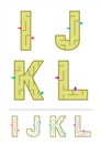 Alphabet maze games I, J, K, L