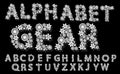 Alphabet mechanical gear white Royalty Free Stock Photo