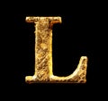 Alphabet and numbers in gold leaf