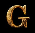 Alphabet and numbers in gold leaf Royalty Free Stock Photo