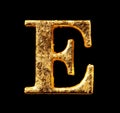 Alphabet and numbers in gold leaf