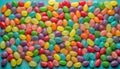 Alphabet with numbers, made with photo of brightly coloured jelly bean sweets as the background Royalty Free Stock Photo
