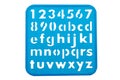 Alphabet and numbers stencil shapes Royalty Free Stock Photo