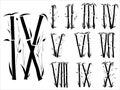 Alphabet(numerals) font in asian style.