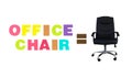 Alphabet OFFICE CHAIR English made of wood isolated on white background. Royalty Free Stock Photo