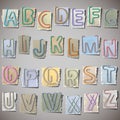 Alphabet on old paper Royalty Free Stock Photo