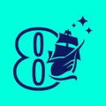 Numeric 8 Old Sail Boad Logo