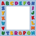 Alphabet Poster Frame, Blue Gingham Check, Copy Space Royalty Free Stock Photo