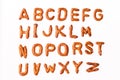 Alphabet pretzel character letter font snacks