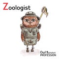 Alphabet professions Owl Letter Z - Zoologist