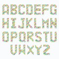 Alphabet set with colorful diamond abstract