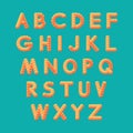 Alphabet set. 3d vector illustration. Design elements. Royalty Free Stock Photo