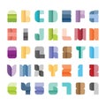 Alphabet set,vector illustration.type font paper colour style.