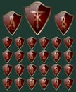 Alphabet on the shields