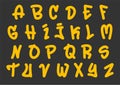 Alphabet Simple Cute Graffiti Cartoon vector Illustration Royalty Free Stock Photo