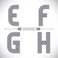 Alphabet Steel Grate style in a set EFGH