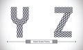 Alphabet Steel Grate style in a set YZ