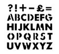 Alphabet stencil shapes Royalty Free Stock Photo