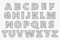 Alphabet in style of a technical drawing