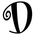 Alphabet symbol - letter D.Font symbol of letter.letters on white background.