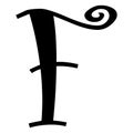 Alphabet symbol - letter F.Font symbol of letter.letters on white background.
