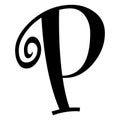 Alphabet symbol - Stylish letter P.Abstract Font symbol of letter.letters on white background.