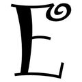 Alphabet symbol - letter E.Font symbol of letter.letters on white background.