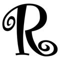 Alphabet symbol - Stylish letter R.Abstract Font symbol of letter.letters on white background.