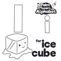 Alphabet to Color it, with Letter I and Ice Cube, Vector Illustration Royalty Free Stock Photo