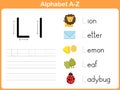 Alphabet Tracing Worksheet: Writing A-Z Royalty Free Stock Photo