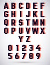 Alphabet triple font Royalty Free Stock Photo
