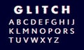 Alphabet Vector distorted glitch font. Trendy style lettering typeface. Latin letters from A to Z. Royalty Free Stock Photo