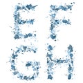 Alphabet water drop EFGH