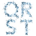 Alphabet water drop QRST Royalty Free Stock Photo