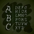 Alphabet written on chalk board design Royalty Free Stock Photo