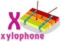 Alphabet X with xylophone