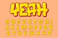 Alphabet Yellow Cute Simple Graffity text vector Letters