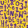 Alphabet yellow pattern Royalty Free Stock Photo