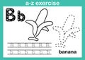 Alphabet a-z exercise with cartoon vocabulary for coloring book Royalty Free Stock Photo