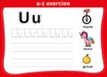 Alphabet a-z exercise with cartoon vocabulary Royalty Free Stock Photo