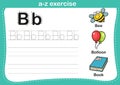 Alphabet a-z exercise with cartoon vocabulary illustration Royalty Free Stock Photo