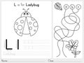 Alphabet A-Z Tracing and puzzle Worksheet, Exercises for kids - Coloring book Royalty Free Stock Photo