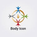 Body People Silhouette Isolated Icon Graphic Symbol Nature, Sports and Fitness, Solidarity Relationship Friends Logo for Business