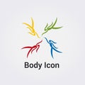 Body People Silhouette Isolated Icon Graphic Symbol Nature, Sports and Fitness, Solidarity Relationship Friends Logo for Business Royalty Free Stock Photo