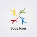 Body People Silhouette Isolated Icon Graphic Symbol Nature, Sports and Fitness, Solidarity Relationship Friends Logo for Business