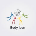 Body People Silhouette Isolated Icon Graphic Symbol Nature, Sports and Fitness, Solidarity Relationship Friends Logo for Business Royalty Free Stock Photo