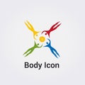 Body People Silhouette Isolated Icon Graphic Symbol Nature, Sports and Fitness, Solidarity Relationship Friends Logo for Business