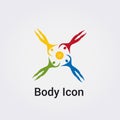 Body People Silhouette Isolated Icon Graphic Symbol Nature, Sports and Fitness, Solidarity Relationship Friends Logo for Business Royalty Free Stock Photo