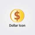 Currency Icon Dollar Logo Button Illustration Vector Circle Design